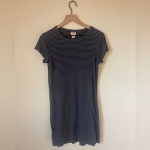 Mossimo Blue Green Striped T Shirt Dress Size S